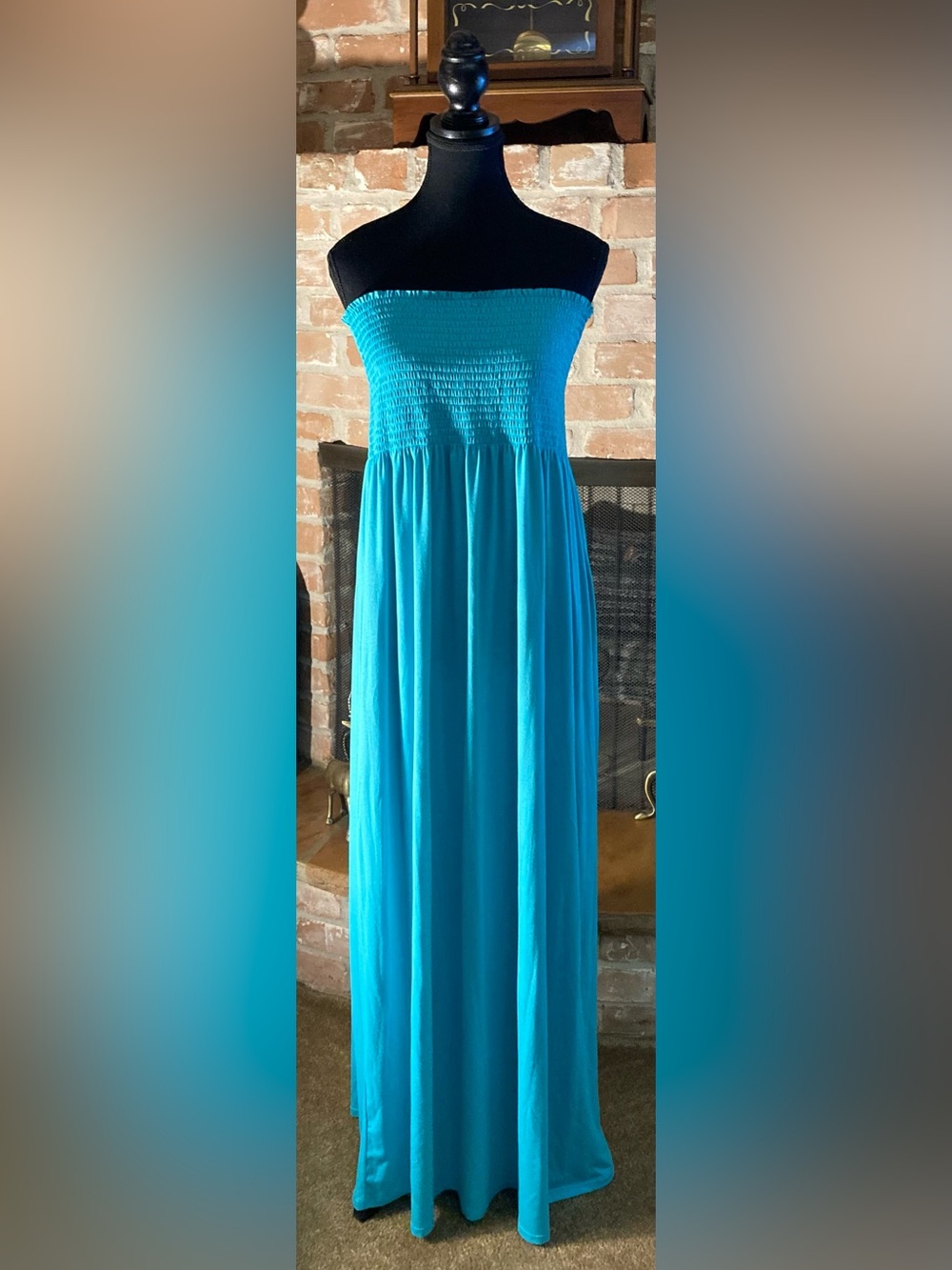 Sauci Smocked Waist Teal Maxi Dress - Women's Flowing Summer Skirt